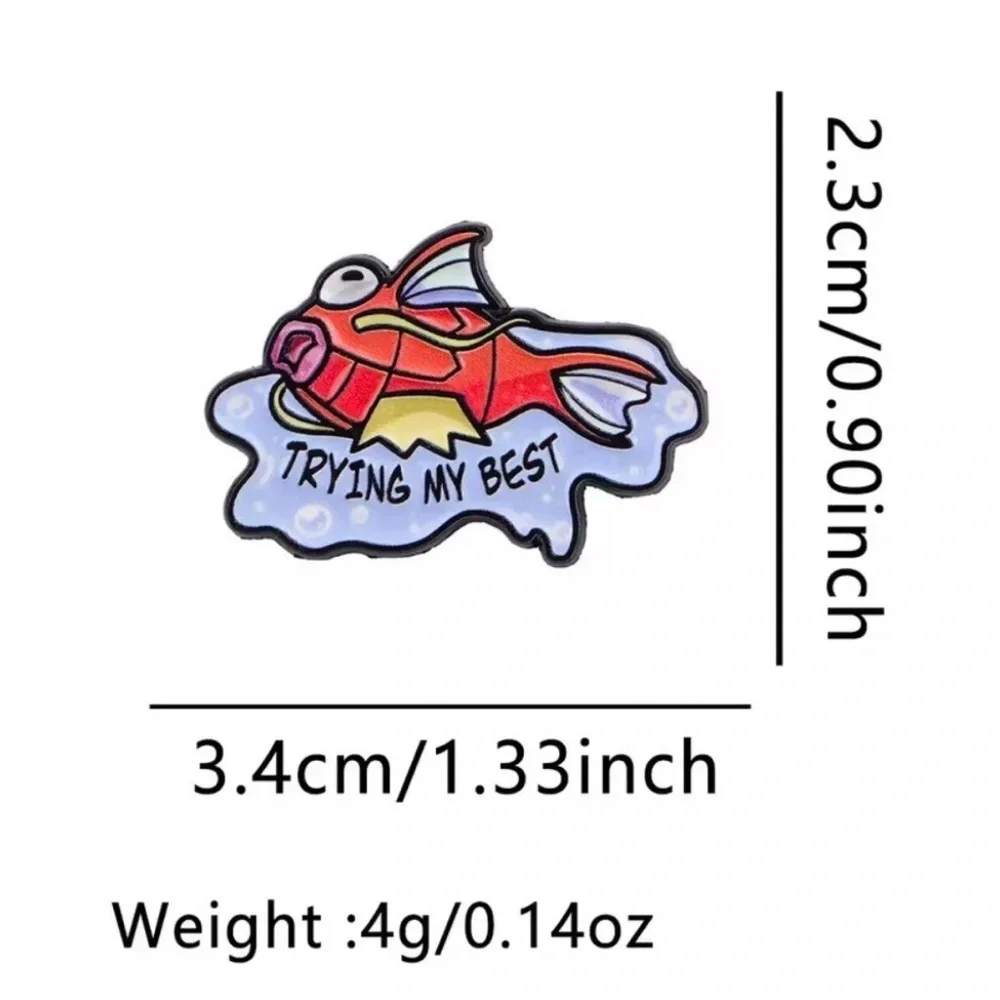 Pokemon Magikarp Trying My Best Enamel Pin Brooch Badge